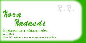 nora nadasdi business card