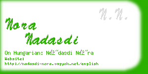 nora nadasdi business card